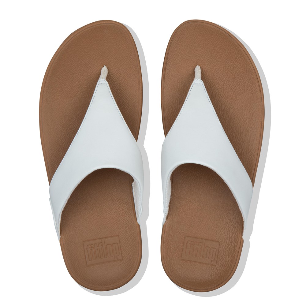 Fitflop Womens Sandals - Lulu Leather Toe-post - White - 183-GJKASM